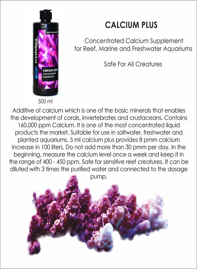 Crystalpro Calcium Plus - Highly Concentrated Liquid Calcium for Marine, Reef Aquariums and Freshwater Snails - Contains 160.000 ppm Calcium (4.22 Fl Oz) - Image 4